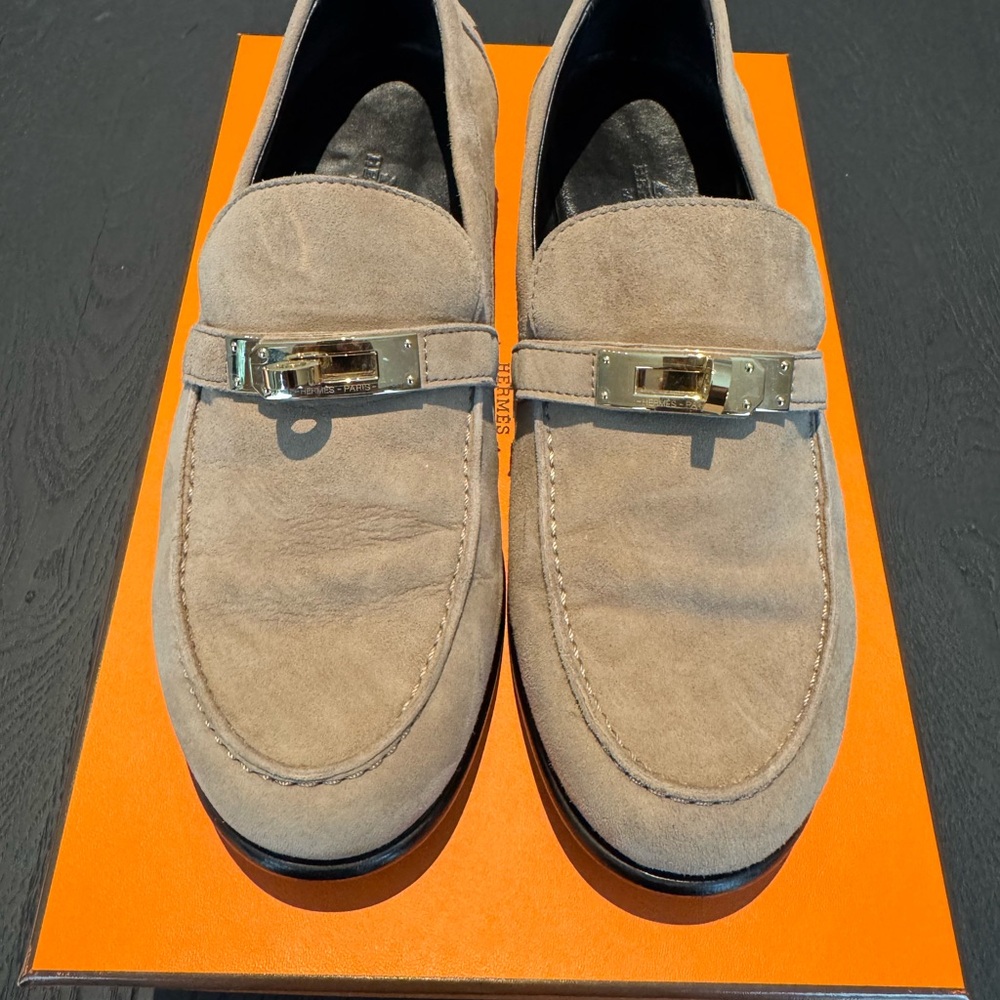 Hermes Destin Loafer Beige Lin USED - Picture 3 of 10
